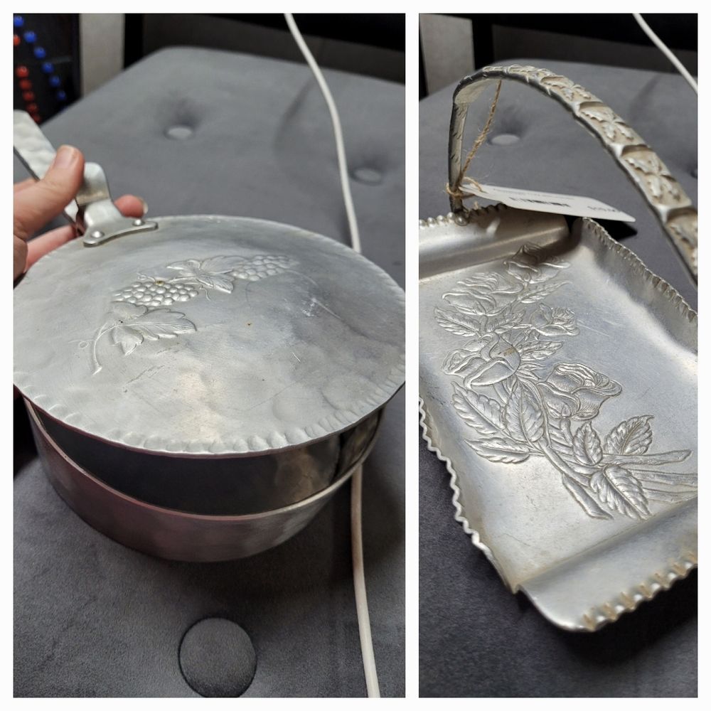 Aluminum Crumb Catcher & Rose Basket Tray SET